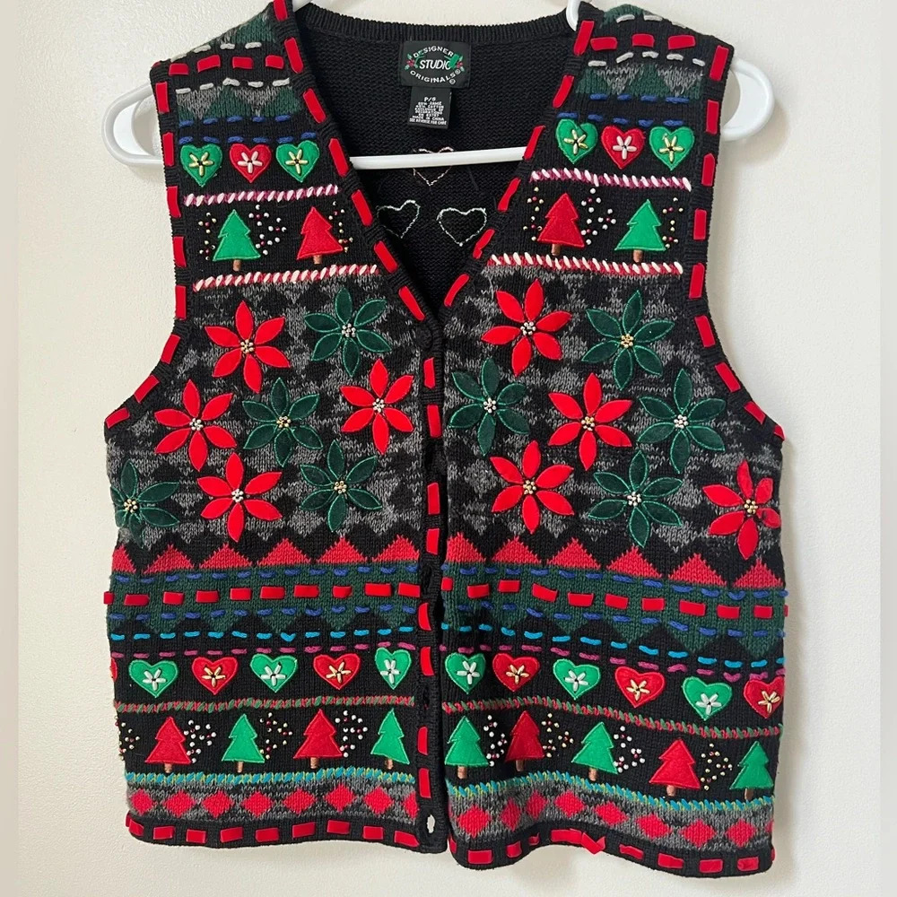 Vintage Designers Studios Holiday Vest